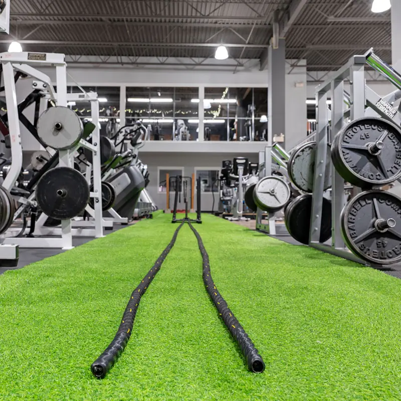 IRONHEART long ropes in gym floor angle IRONHEART long ropes in gym floor angle